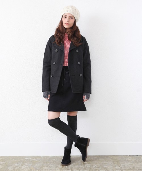 coen（コーエン）の「メルトンドルマンPコート（ピーコート・レディース・ダークグレー/ネイビー/ワイン・MEDIUM/LARGE）」の6枚目の写真