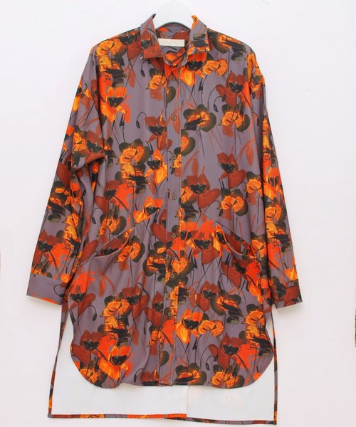 meagratia（メアグラーティア）の「flower pattern long shirt（シャツ/ブラウス・メンズ・ネイビー/グレー・1/2/4/3）」の2枚目の写真