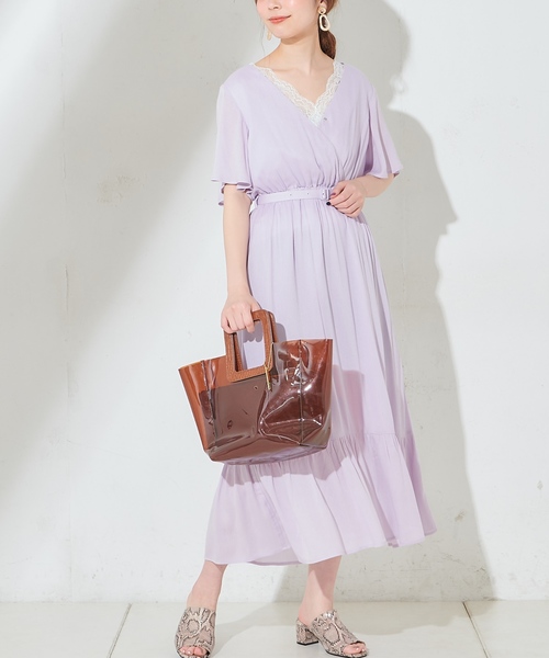 natural couture（ナチュラルクチュール）の「ワッシャー楊柳リゾートワンピース（ワンピース・レディース・ブラック/モカ/ラベンダー/ピンク/オフホワイト・FREE）」の4枚目の写真