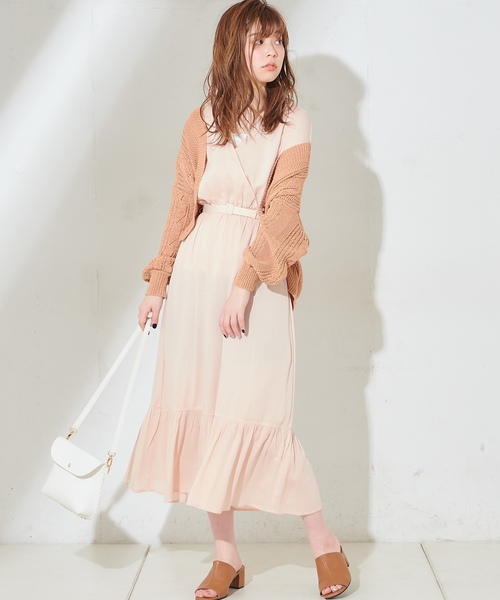 natural couture（ナチュラルクチュール）の「ワッシャー楊柳リゾートワンピース（ワンピース・レディース・ブラック/モカ/ラベンダー/ピンク/オフホワイト・FREE）」の5枚目の写真