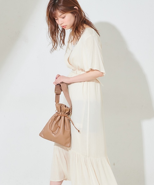 natural couture（ナチュラルクチュール）の「ワッシャー楊柳リゾートワンピース（ワンピース・レディース・ブラック/モカ/ラベンダー/ピンク/オフホワイト・FREE）」の13枚目の写真