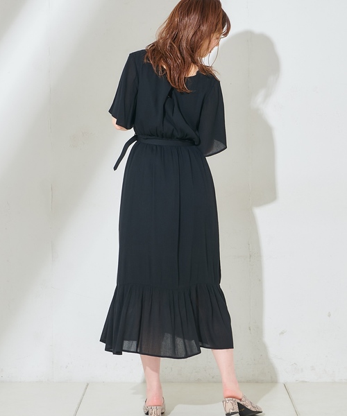 natural couture（ナチュラルクチュール）の「ワッシャー楊柳リゾートワンピース（ワンピース・レディース・ブラック/モカ/ラベンダー/ピンク/オフホワイト・FREE）」の10枚目の写真