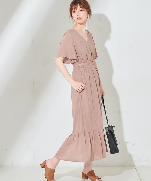 natural couture（ナチュラルクチュール）の「ワッシャー楊柳リゾートワンピース（ワンピース・レディース・ブラック/モカ/ラベンダー/ピンク/オフホワイト・FREE）」の14枚目の写真