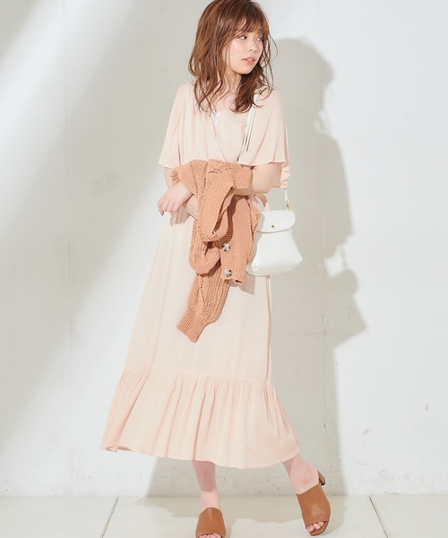 natural couture（ナチュラルクチュール）の「ワッシャー楊柳リゾートワンピース（ワンピース・レディース・ブラック/モカ/ラベンダー/ピンク/オフホワイト・FREE）」の18枚目の写真