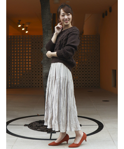 COMME CA ISM（コムサイズム）の「【ウエストゴム】ギャザースカート（スカート・レディース・ネイビー/ベージュ/ダークブラウン/イエロー/カーキ・SMALL/MEDIUM/LARGE/X-LARGE）」の10枚目の写真