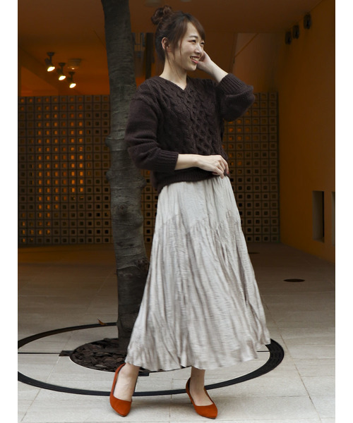 COMME CA ISM（コムサイズム）の「【ウエストゴム】ギャザースカート（スカート・レディース・ネイビー/ベージュ/ダークブラウン/イエロー/カーキ・SMALL/MEDIUM/LARGE/X-LARGE）」の11枚目の写真