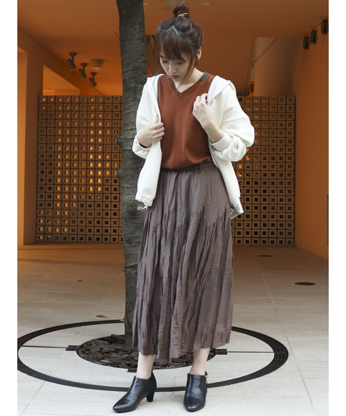 COMME CA ISM（コムサイズム）の「【ウエストゴム】ギャザースカート（スカート・レディース・ネイビー/ベージュ/ダークブラウン/イエロー/カーキ・SMALL/MEDIUM/LARGE/X-LARGE）」の6枚目の写真