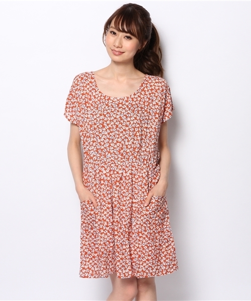 CIAOPANIC（チャオパニック）の「【Ciaopanic】小花フレンチスリーブOP（ワンピース・レディース・ブルー/オレンジ/グリーン・FREE）」の16枚目の写真