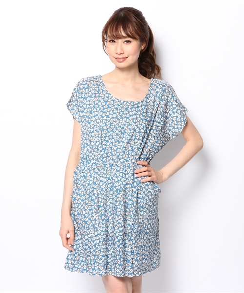 CIAOPANIC（チャオパニック）の「【Ciaopanic】小花フレンチスリーブOP（ワンピース・レディース・ブルー/オレンジ/グリーン・FREE）」の17枚目の写真