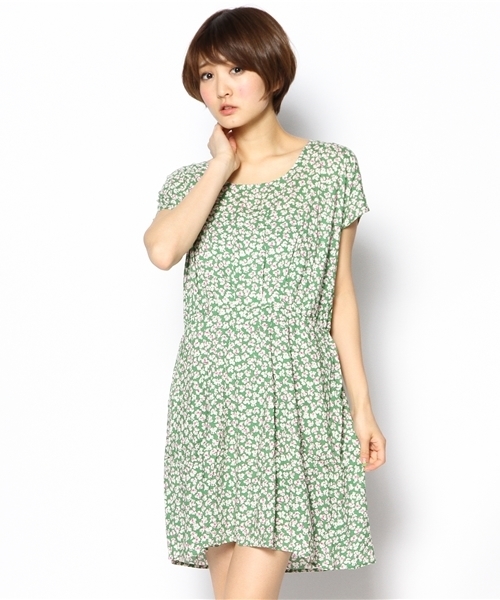 CIAOPANIC（チャオパニック）の「【Ciaopanic】小花フレンチスリーブOP（ワンピース・レディース・ブルー/オレンジ/グリーン・FREE）」の18枚目の写真