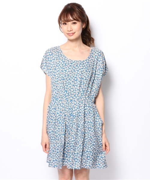 CIAOPANIC（チャオパニック）の「【Ciaopanic】小花フレンチスリーブOP（ワンピース・レディース・ブルー/オレンジ/グリーン・FREE）」の9枚目の写真