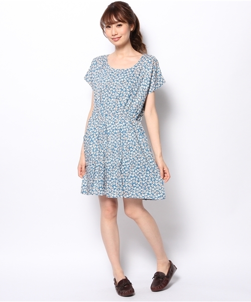 CIAOPANIC（チャオパニック）の「【Ciaopanic】小花フレンチスリーブOP（ワンピース・レディース・ブルー/オレンジ/グリーン・FREE）」の12枚目の写真