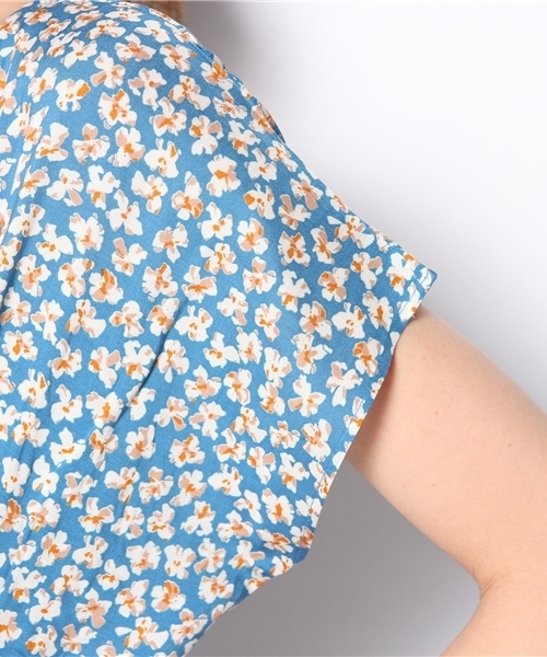 CIAOPANIC（チャオパニック）の「【Ciaopanic】小花フレンチスリーブOP（ワンピース・レディース・ブルー/オレンジ/グリーン・FREE）」の14枚目の写真