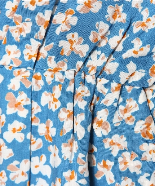 CIAOPANIC（チャオパニック）の「【Ciaopanic】小花フレンチスリーブOP（ワンピース・レディース・ブルー/オレンジ/グリーン・FREE）」の6枚目の写真