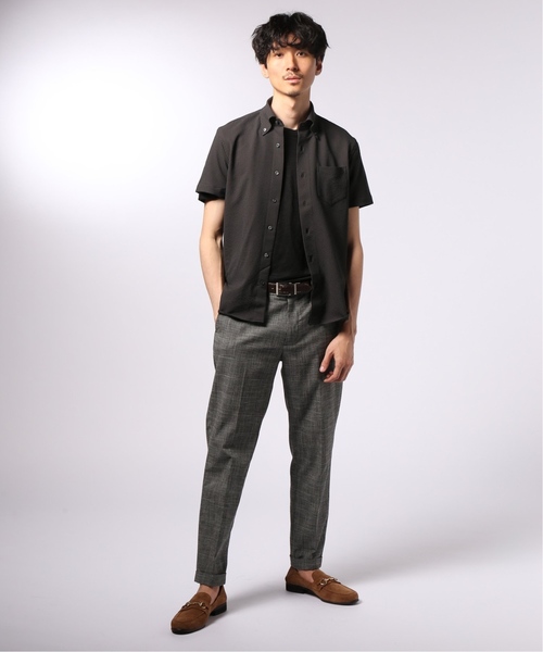 EDIFICE（エディフィス）の「EVALET ギンガムサッカー ボタンダウンシャツ（シャツ/ブラウス・メンズ・ブラウン・44/46/48）」の2枚目の写真