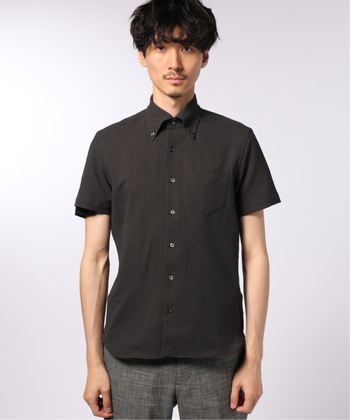 EDIFICE（エディフィス）の「EVALET ギンガムサッカー ボタンダウンシャツ（シャツ/ブラウス・メンズ・ブラウン・44/46/48）」の3枚目の写真