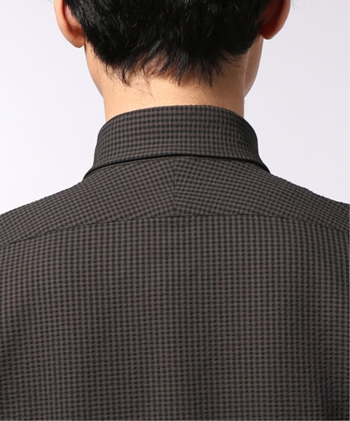 EDIFICE（エディフィス）の「EVALET ギンガムサッカー ボタンダウンシャツ（シャツ/ブラウス・メンズ・ブラウン・44/46/48）」の7枚目の写真