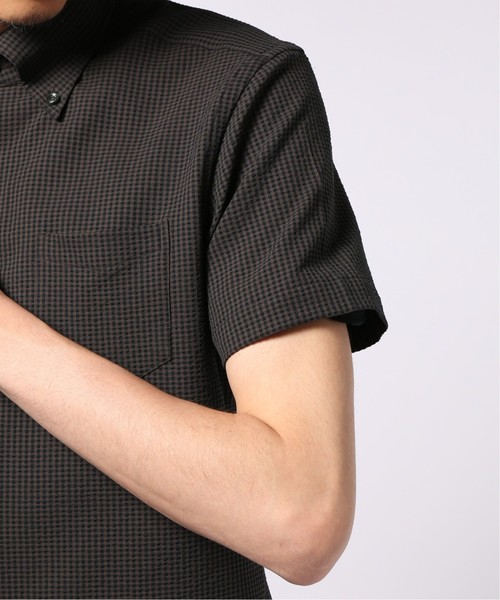 EDIFICE（エディフィス）の「EVALET ギンガムサッカー ボタンダウンシャツ（シャツ/ブラウス・メンズ・ブラウン・44/46/48）」の9枚目の写真