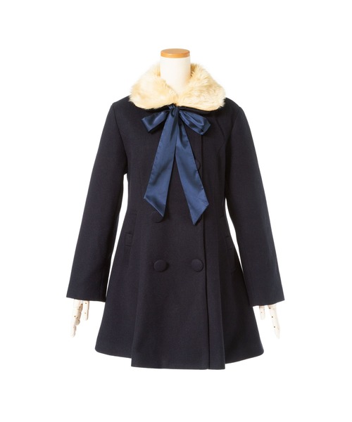未使用⭐︎styling ヘムフレアリバーコート NVY FRAY I.D フレイアイディー アウター 24秋冬 ウールリバーバルマ
