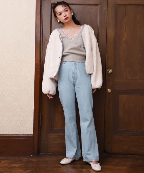 one after another NICE CLAUP(ワンアフターアナザーナイスクラップ)の「ブーツカット美シルエットパンツ(その他パンツ・レディース・ネイビー/サックスブルー/ラベンダー・SMALL/MEDIUM)」の11枚目の写真