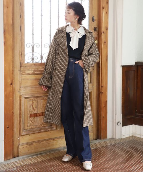 one after another NICE CLAUP(ワンアフターアナザーナイスクラップ)の「ブーツカット美シルエットパンツ(その他パンツ・レディース・ネイビー/サックスブルー/ラベンダー・SMALL/MEDIUM)」の7枚目の写真