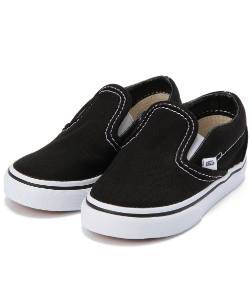 VANS(バンズ)の「BK VANS クラシックスリッポン(スニーカー・キッズ・ブラック・10/7h/9/8/7/8h/9h)」の1枚目の写真