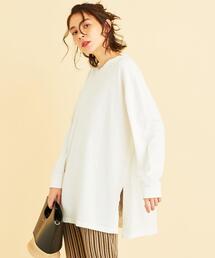 BEAUTY&YOUTH UNITED ARROWS | 【予約】BY コットンワイドサイドスリットロングスリーブTシャツ(Tシャツ/カットソー)