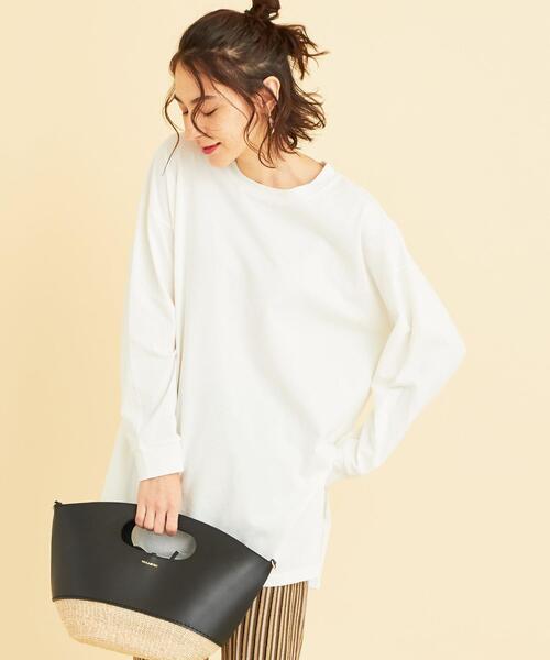 BEAUTY&YOUTH UNITED ARROWS（ビューティーアンドユースユナイテッドアローズ）の「BY∴ コットンワイドサイドスリットロングスリーブTシャツ о（Tシャツ/カットソー・レディース・ダークグレー/クリーム/ホワイト/ベージュ・FREE）」の21枚目の写真