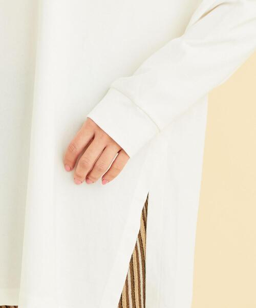 BEAUTY&YOUTH UNITED ARROWS（ビューティーアンドユースユナイテッドアローズ）の「BY∴ コットンワイドサイドスリットロングスリーブTシャツ о（Tシャツ/カットソー・レディース・ダークグレー/クリーム/ホワイト/ベージュ・FREE）」の9枚目の写真
