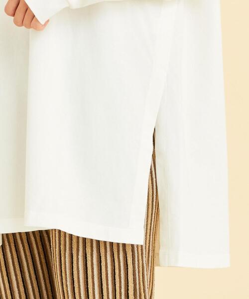 BEAUTY&YOUTH UNITED ARROWS（ビューティーアンドユースユナイテッドアローズ）の「BY∴ コットンワイドサイドスリットロングスリーブTシャツ о（Tシャツ/カットソー・レディース・ダークグレー/クリーム/ホワイト/ベージュ・FREE）」の8枚目の写真