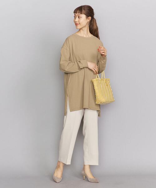 BEAUTY&YOUTH UNITED ARROWS（ビューティーアンドユースユナイテッドアローズ）の「BY∴ コットンワイドサイドスリットロングスリーブTシャツ о（Tシャツ/カットソー・レディース・ダークグレー/クリーム/ホワイト/ベージュ・FREE）」の22枚目の写真