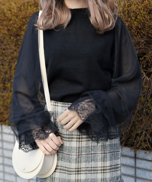 PairPair（ペアペア）の「シアー袖バックリボンニット（ニット/セーター・レディース・アイボリー/ブラック/モカ・FREE）」の19枚目の写真