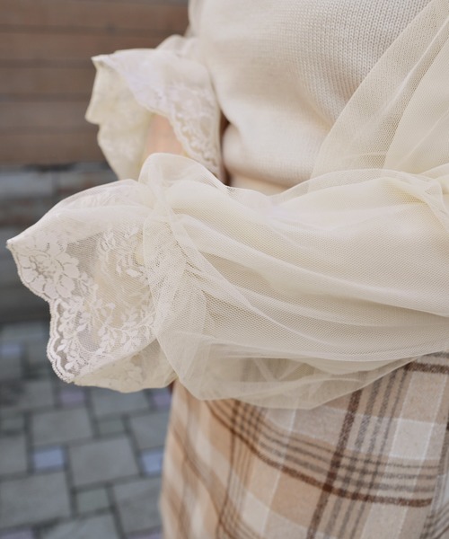 PairPair（ペアペア）の「シアー袖バックリボンニット（ニット/セーター・レディース・アイボリー/ブラック/モカ・FREE）」の8枚目の写真