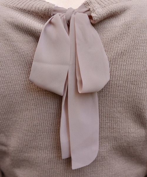 PairPair（ペアペア）の「シアー袖バックリボンニット（ニット/セーター・レディース・アイボリー/ブラック/モカ・FREE）」の20枚目の写真