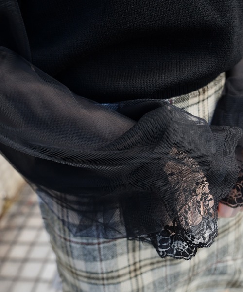 PairPair（ペアペア）の「シアー袖バックリボンニット（ニット/セーター・レディース・アイボリー/ブラック/モカ・FREE）」の6枚目の写真