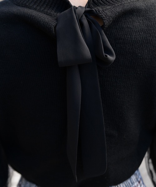 PairPair（ペアペア）の「シアー袖バックリボンニット（ニット/セーター・レディース・アイボリー/ブラック/モカ・FREE）」の13枚目の写真