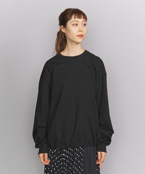 VOTE MAKE NEW CLOTHES（ボートメイクニュークローズ）の「【別注】＜VOTE MAKE NEW CLOTHES＞∴ドローコードロングスリーブTシャツо（Tシャツ/カットソー・レディース・ホワイト/ブラック・FREE）」の3枚目の写真