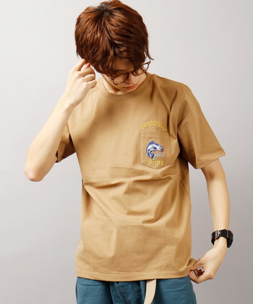 To People Power To フロント刺繍 セール The The トップス 天竺ポケット半袖tシャツ Tシャツ カットソー Power The To People パワートゥーザピープル のファッション