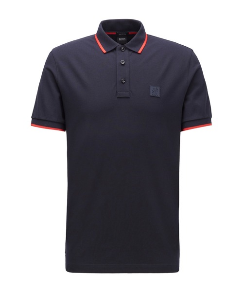 BOSS（ボス）の「シリコンロゴ レギュラーフィット ポロシャツ（ポロシャツ・メンズ・ネイビー/レッド・XXL/S/M/L）」の4枚目の写真