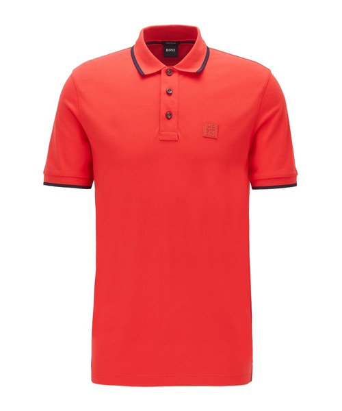 BOSS（ボス）の「シリコンロゴ レギュラーフィット ポロシャツ（ポロシャツ・メンズ・ネイビー/レッド・XXL/S/M/L）」の3枚目の写真
