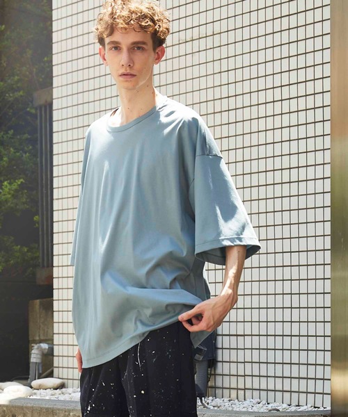 MAISON SPECIAL（メゾンスペシャル）の「《ユニセックスアイテム》NORITAKE/ノリタケ スムースプライムオーバーTシャツ【MAISON SPECIAL/メゾンスペシャル】（Tシャツ/カットソー・メンズ・チャコールグレー/ブラック/ベージュ/オフホワイト/オレンジ/ブルー/グリーン・1/2/3）」の6枚目の写真