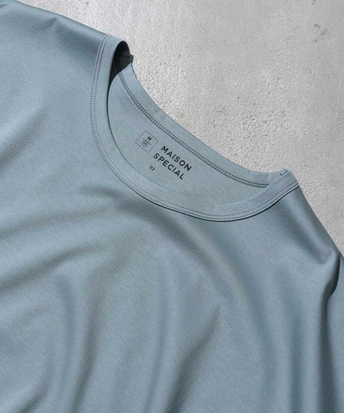 MAISON SPECIAL（メゾンスペシャル）の「《ユニセックスアイテム》NORITAKE/ノリタケ スムースプライムオーバーTシャツ【MAISON SPECIAL/メゾンスペシャル】（Tシャツ/カットソー・メンズ・チャコールグレー/ブラック/ベージュ/オフホワイト/オレンジ/ブルー/グリーン・1/2/3）」の8枚目の写真