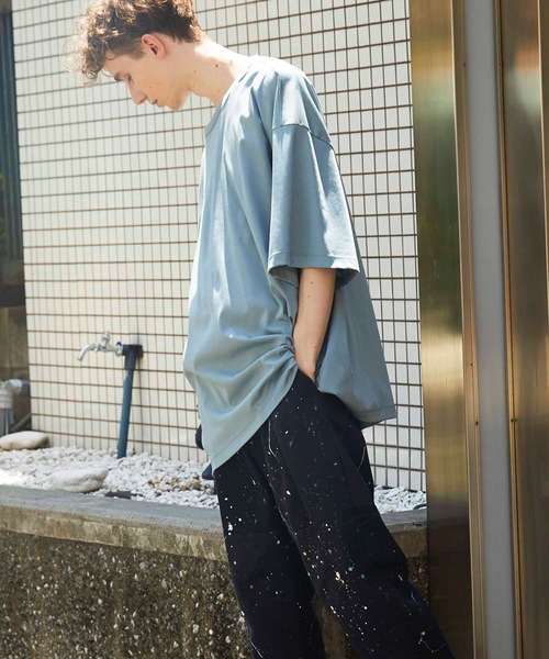 MAISON SPECIAL（メゾンスペシャル）の「《ユニセックスアイテム》NORITAKE/ノリタケ スムースプライムオーバーTシャツ【MAISON SPECIAL/メゾンスペシャル】（Tシャツ/カットソー・メンズ・チャコールグレー/ブラック/ベージュ/オフホワイト/オレンジ/ブルー/グリーン・1/2/3）」の13枚目の写真