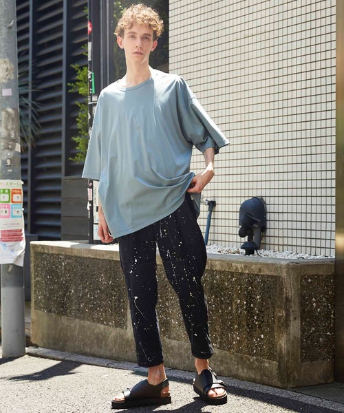 MAISON SPECIAL（メゾンスペシャル）の「《ユニセックスアイテム》NORITAKE/ノリタケ スムースプライムオーバーTシャツ【MAISON SPECIAL/メゾンスペシャル】（Tシャツ/カットソー・メンズ・チャコールグレー/ブラック/ベージュ/オフホワイト/オレンジ/ブルー/グリーン・1/2/3）」の18枚目の写真