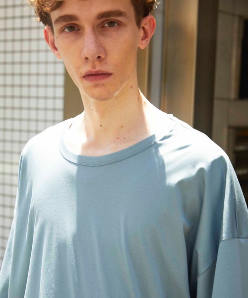 MAISON SPECIAL（メゾンスペシャル）の「《ユニセックスアイテム》NORITAKE/ノリタケ スムースプライムオーバーTシャツ【MAISON SPECIAL/メゾンスペシャル】（Tシャツ/カットソー・メンズ・チャコールグレー/ブラック/ベージュ/オフホワイト/オレンジ/ブルー/グリーン・1/2/3）」の11枚目の写真