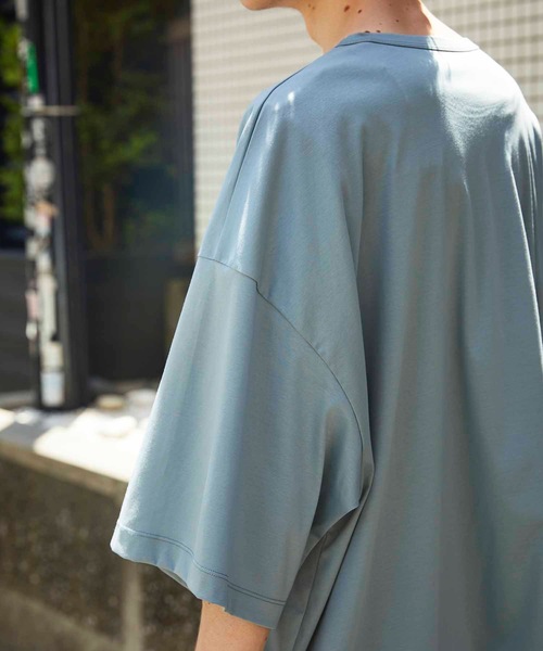 MAISON SPECIAL（メゾンスペシャル）の「《ユニセックスアイテム》NORITAKE/ノリタケ スムースプライムオーバーTシャツ【MAISON SPECIAL/メゾンスペシャル】（Tシャツ/カットソー・メンズ・チャコールグレー/ブラック/ベージュ/オフホワイト/オレンジ/ブルー/グリーン・1/2/3）」の10枚目の写真