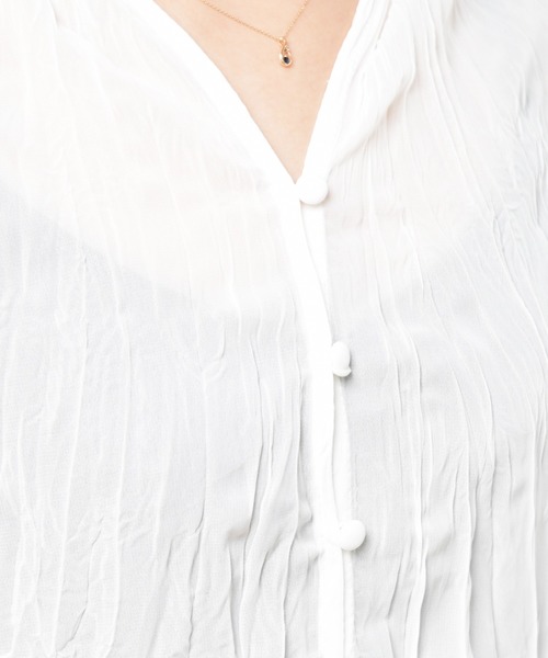 Ambre Neige（アンブルネージュ）の「クリンクルチュニックブラウス／【WEB/EC限定商品】（シャツ/ブラウス・レディース・ライトホワイト/ベージュ・FREE）」の6枚目の写真