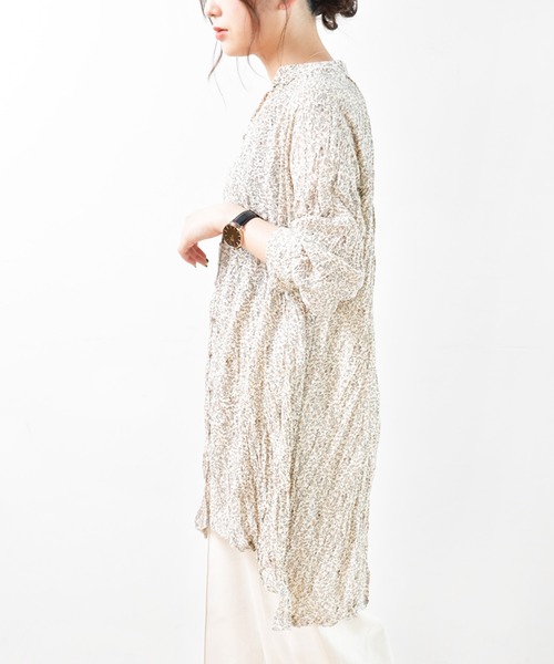 Ambre Neige（アンブルネージュ）の「クリンクルチュニックブラウス／【WEB/EC限定商品】（シャツ/ブラウス・レディース・ライトホワイト/ベージュ・FREE）」の5枚目の写真