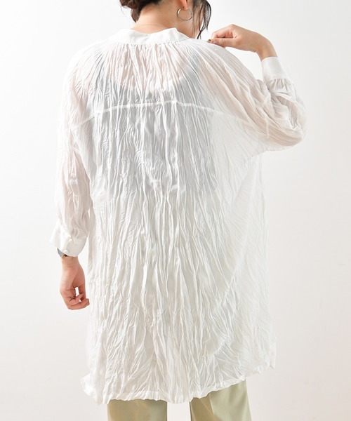 Ambre Neige（アンブルネージュ）の「クリンクルチュニックブラウス／【WEB/EC限定商品】（シャツ/ブラウス・レディース・ライトホワイト/ベージュ・FREE）」の13枚目の写真
