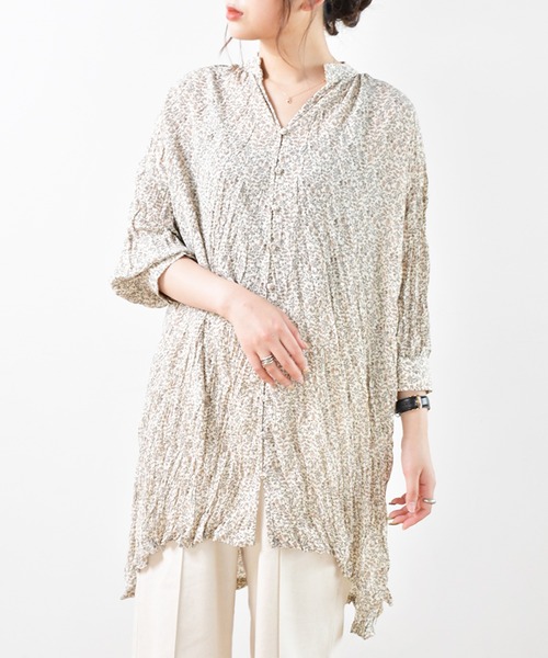Ambre Neige（アンブルネージュ）の「クリンクルチュニックブラウス／【WEB/EC限定商品】（シャツ/ブラウス・レディース・ライトホワイト/ベージュ・FREE）」の16枚目の写真